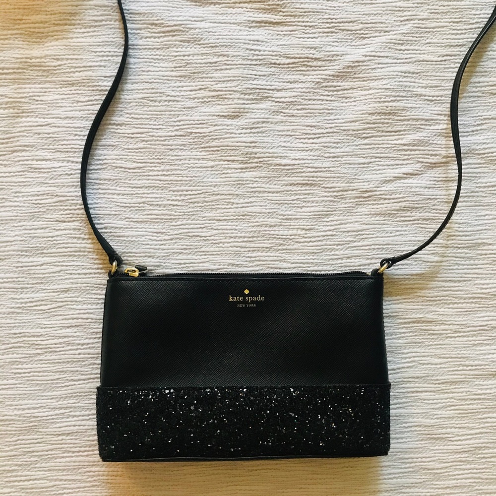 kate spade Glitter Black Crossbody Bag